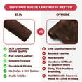 thumbnail image 4 of ELW Premium Suede Cowhide 2-4 oz 1-1.6mm - Soft Full Grain Pre-Cut Side Leather - 1-3 SQ FT,Brown - USA Made Silky Buffed Suede Fabric Leather for Car Upholstery, Crafts, Garments, Furniture, 4 of 9