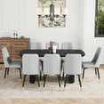 thumbnail image 3 of Newest 8-Piece Black Wood Grain MDF Dining Table Set 67x35.4 inch with 8 Light Gray PU Chairs, 3 of 10