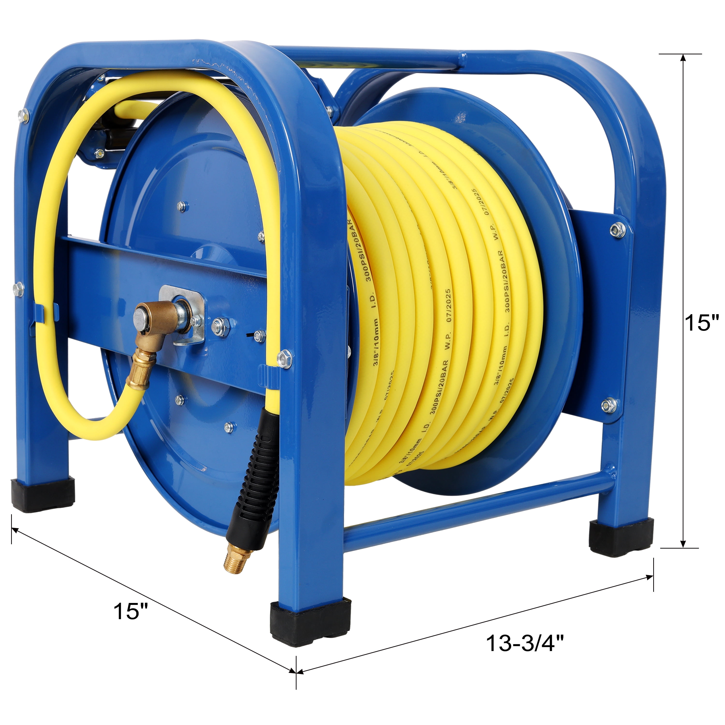 Air Hose Reel 100ft 300PSI Heavy Duty Industrial Hybrid Portable