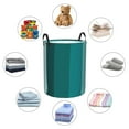 thumbnail image 4 of Fotbe Teal Color Pattern Laundry Basket with Handles, Waterproof Large Laundry Hamper, Wash Bag for Corner Dorm, Rolling Laundry Basket with Handles-, 4 of 6
