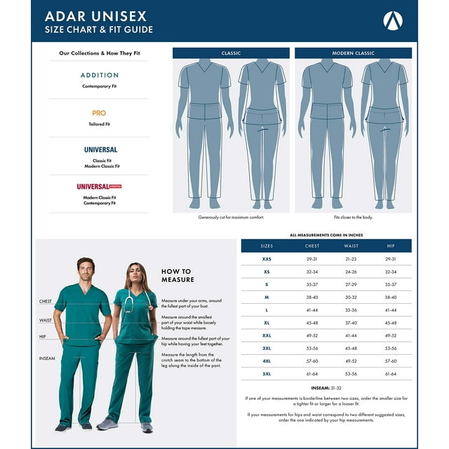 Adar Blouse Médicale Unisexe Universelle - Tunique Col en V
