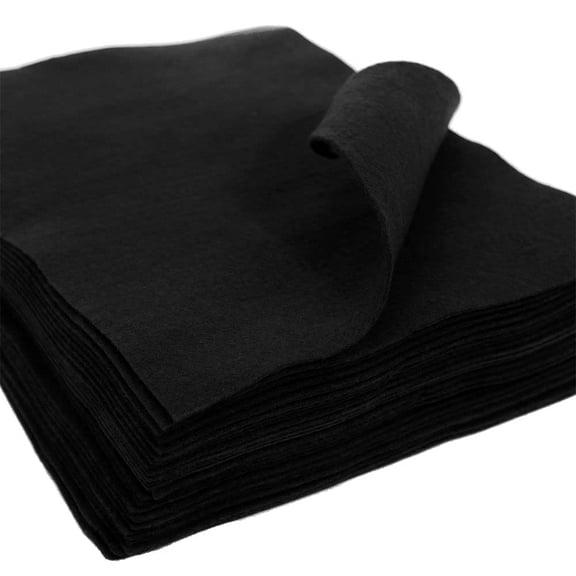 24 pcs 9" x 12" Soft Acrylic Craft Felt Sheet 1.5 mm Thick for Arts and Crafts (Black)