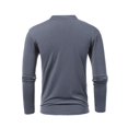 thumbnail image 4 of HBFAGFB Chemises de Travail à Manches Longues pour Hommes Chemise Décontractée à Boutons Col Rond Simple Slim Gris Foncé Taille 2TG, 4 of 4