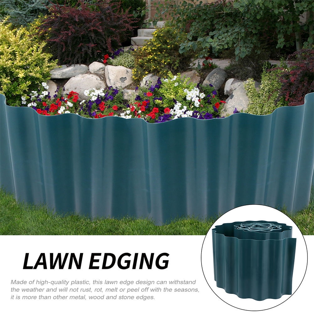 LOLIPPYY 2 Rolls Dark Green Plastic Garden Edging for Yard Lawn, Decorative Landscape Border, Lawn Edging Solution
