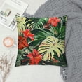 thumbnail image 2 of Leisuo  Hawaii Throw Pillow Cover Retro Tropical Hibiscus Flowers Leaves Green Plants Summer Decor Lumbar Pillow Case Cushion for Sofa Couch Bed White, 2 of 5