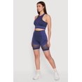 thumbnail image 2 of Women's Striped Fishnet Detail Seamless Biker Shorts, 2 of 4