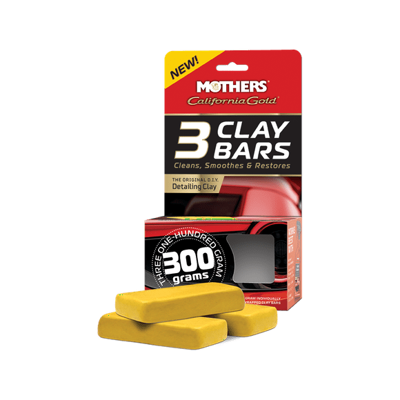 Mothers Paint Cleaner 07242 California Gold; Clay Bar; With Three Clay Bars 100 Gram Each
