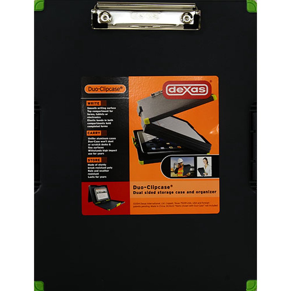 Dexas Dual Sided Clipcase 4517AWM2 Plastic Storage Clipboard, Black