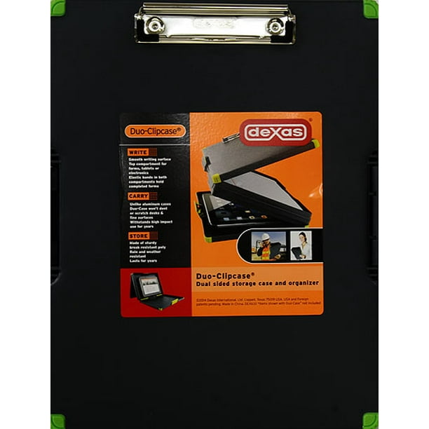 Dexas Dual Sided Clipcase 4517AWM2 Plastic Storage Clipboard, Black