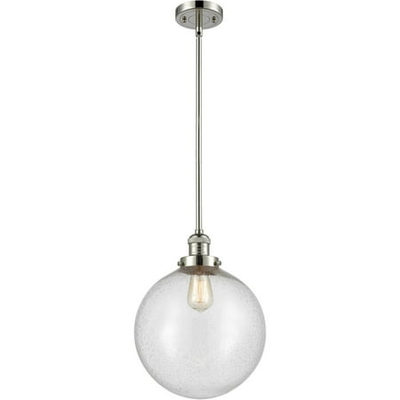 

Polished Nickel Tone Mini Pendants 12 Wide Seedy Glass Steel/Cast Brass Medium Base LED 1 Light Fixture