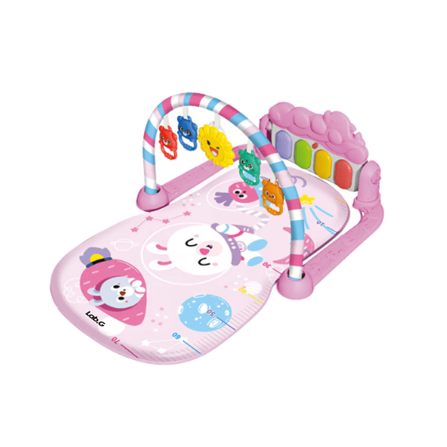Gimnasio Para Bebés Piano Musical Tapete De Juegos Pataditas Lab.G Rosa