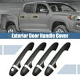 thumbnail image 2 of 8pcs ABS Carbon Fiber Pattern Exterior Side Door Handle Cover Trim for Toyota Tacoma 2016-2021 Black Door Decoration, 2 of 7