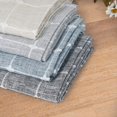 thumbnail image 7 of Coolmee Backout Windows Valances for Kitchen Bedroom Boho Gingham Linen Rod Pocket Window Valance Curtains Dark Grey 26" x 24" 2 Panel, 7 of 7