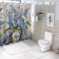 thumbnail image 7 of Pratyus Blue Flowers Hummingbird Printed Shower Curtain with Hooks, Easy Care 100% Polyester Fiber, Chic Modern Bathroom Decor, Home Bathtubs Bathroom Curtain Decoration 36x72, 7 of 7