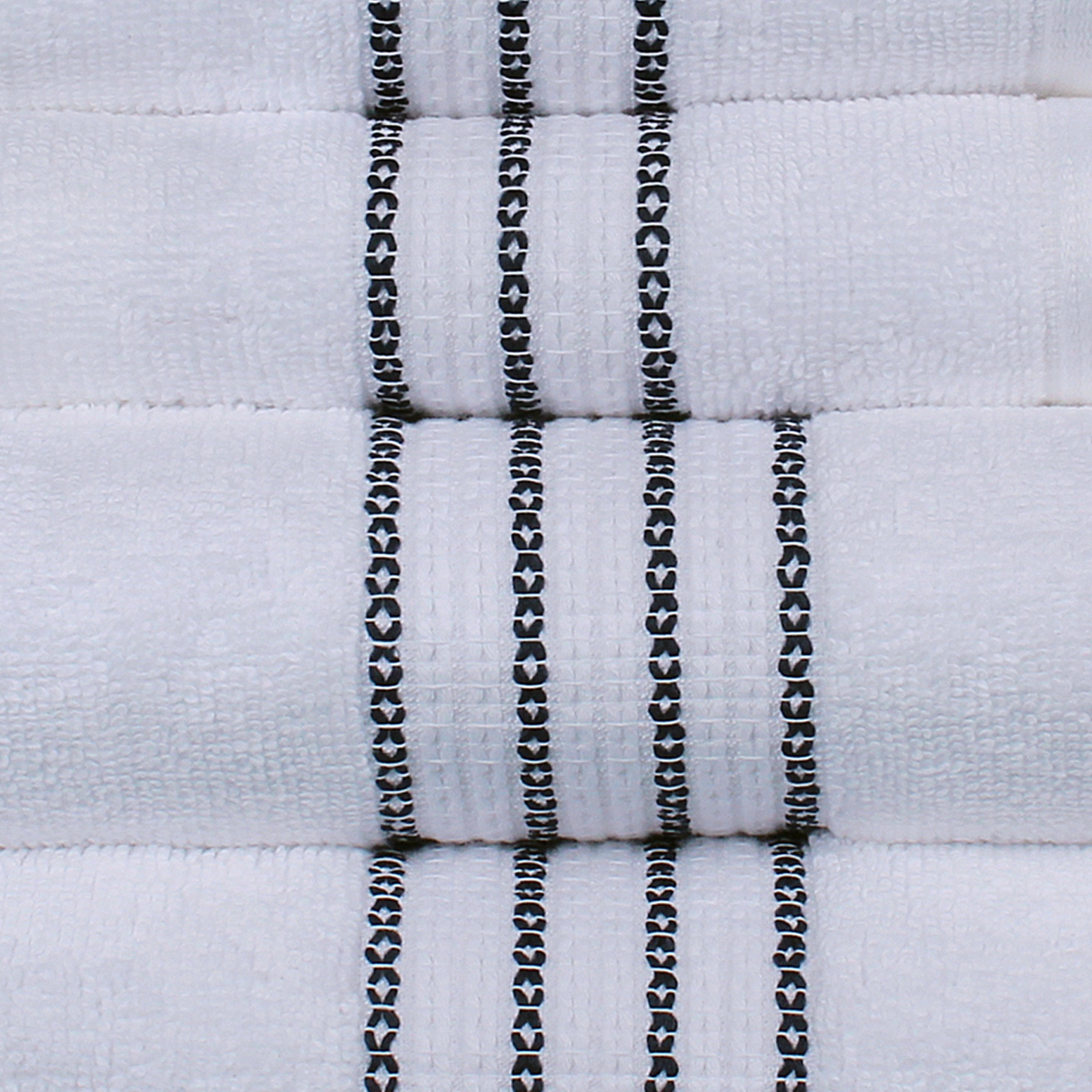 Aertex Stripe 100% Cotton 520 GSM 6 Piece Bath Towel Set, Soft & Absorbent, Quick Dry, 2 Bath 27x54, 2 Hand 16x28, 2 Wash 13x13, White with Stripes, OEKO-TEX® Certified