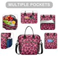thumbnail image 2 of Black and Pink Leopard Print Insulated Leakproof Lunch Box for Women, Large Lunch Bag for Tween Teen Adult, Loncheras Para Mujer for Work Beach Travel Picnic Camping, 2 of 6