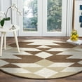 thumbnail image 2 of Ox Bay Talia 6' Round Cream/Brown Geometric Wool Indoor Area Rug, 2 of 7