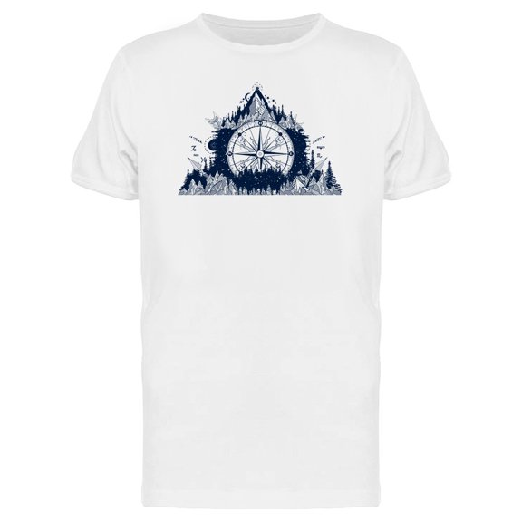 Mountain Compass Art Graphic Tee Men's -Image by Shutterstock