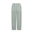 thumbnail image 4 of Yubnlvae Women's Elastic Waist Wide-Leg Trousers - Breathable Summer Pants for Office Or Casual, Women's Cropped Wide Leg Culottes Stylish Loose Fit Office Travel Summer Pants, Mint Green, Xxl, 4 of 4