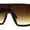 Tortoise Brown, variant on Oversize Flat Top Shield Square Rectangle Plastic Fashion Sunglasses All Black
