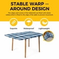 thumbnail image 4 of Blue Plaid Table Cloths for 3 Foot Rectangle Tables, Modern Simple Watercolor Buffalo Lattice Patio Waterproof Elastic Fitted Tablecloths, Washable Rectangular Table Cover for Camping, 4 of 8