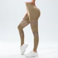 thumbnail image 4 of Women's Hollowed Out High Waisted Yoga Pants, Seamless Hip Lifting Workout Leggings, Quick Dry Running Fitness Pants for Women, Tummy Control Athletic Gym Pants Khaki M, 4 of 8