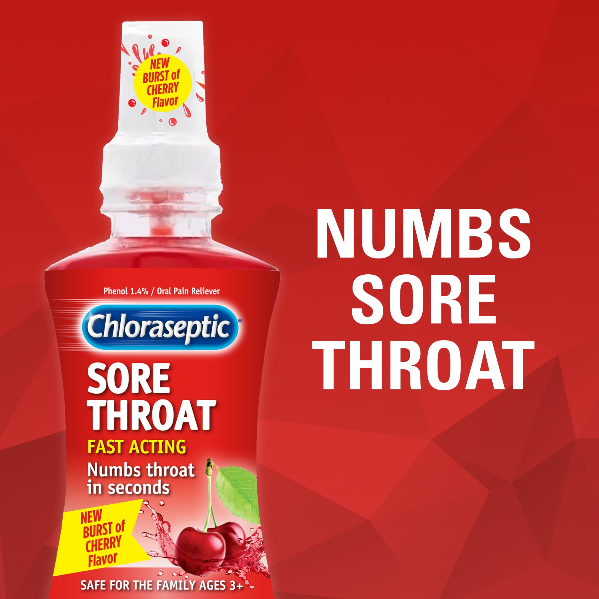 Chloraseptic Sore Throat Spray, Cherry Flavor Throat Remedy, 6 fl oz