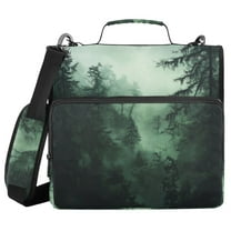 FORMRS Zipper Binder with Shoulder Strap 1.5-inch Ring 500 Sheet Capacity File Bag, Green Forest