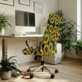 thumbnail image 3 of SCRAWLGOD Seat Covers for Office Chairs Breathable Easy to Install Desk Chair Seat Protector Stain Resistant Comfortable High Back Chair Slipcover, Highland Cattle Sunflowers Yellow Black, L, 3 of 7