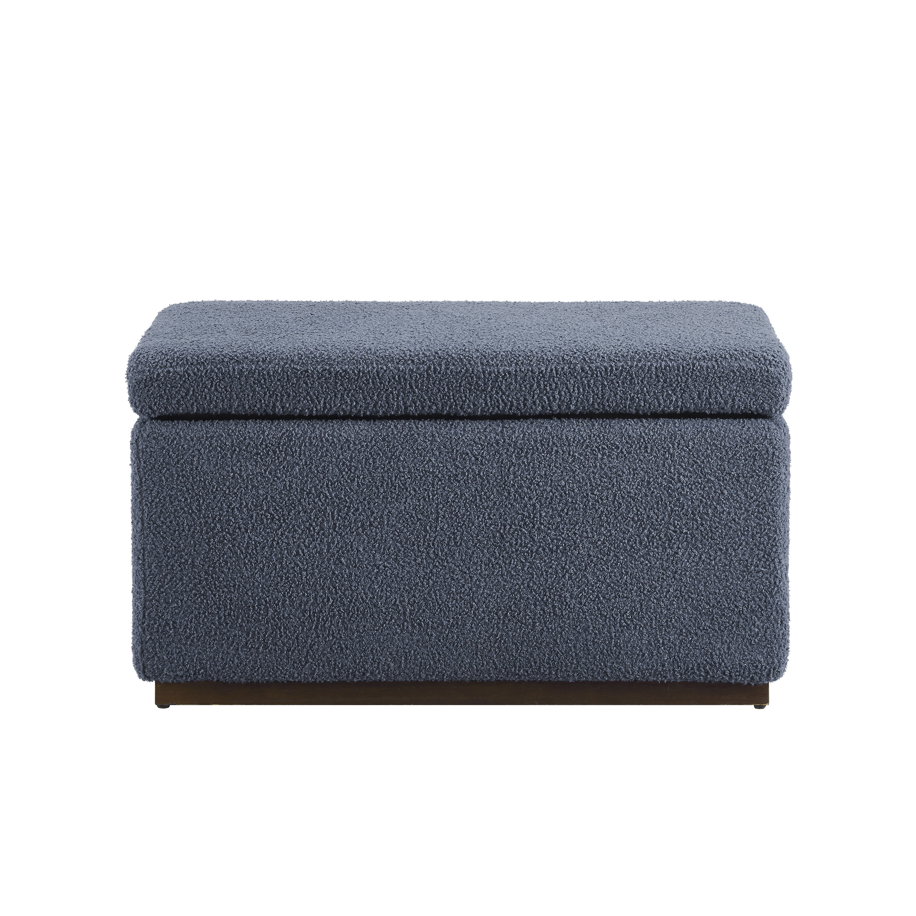 Linon Elta Rectangle Storage Ottoman, Dark Gray Faux Leather