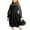 Black, variant on Gelikeya Daddy Daughter Dance Dresses Size 10-12 Solid Color Contrast Mesh Puff Long Sleeve Neck Formal Party A Line Casual Dress (Tweens, Black, 5-6 Years)