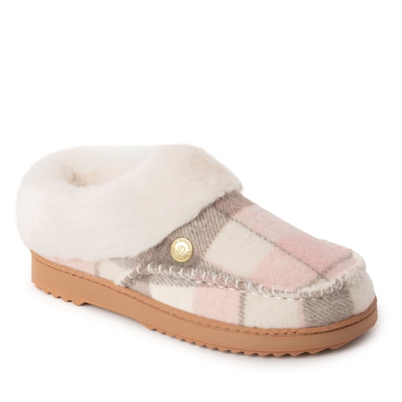 Dearfoams Women's Nyla Plaid Moc Toe Clog Slippers