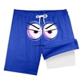 thumbnail image 4 of Kids Boys Swimsuit Trunks Face Prints Shorts Comfortable Double Layer Boys and Girls Outfits,Blue,5-6 Years, 4 of 4