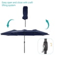 thumbnail image 2 of Sonerlic 15 x 9ft Double-Sided Patio Umbrella with Large Canopy Outdoor Table Umbrella for Garden, deck and pool,Navy Blue, 2 of 7