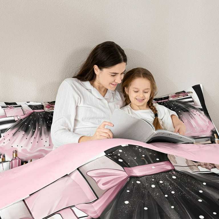 princess dress bedding Manfei Fashion Pink Dress Bedding Comforter Set, Valentines Day Twin  Comforter Sets, Teen Kid Child Female Girl Reversible Bedding Set,  Lightweight