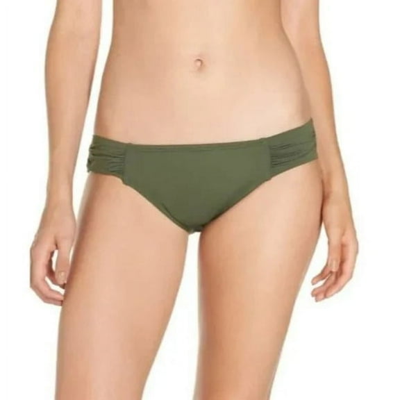 Tommy Bahama DARK TEA LEAF Side Shirred Hipster Bikini Swim Bottom, US X-Large