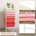 thumbnail image 6 of GOFLAME 6Drawer Rolling Storage Cart, Multifunctional Art Craft Organizer Cart, Mobile Utility Storage Cart with Removable Drawers & Lockable Wheels, Craft Cart for Home Office, School, Gradient Pink, 6 of 9