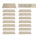 thumbnail image 4 of PURE ERA Bullnose Carpet Stair Treads Cover 9.5"x30"x1.2"14pcs With 1pcs Matching Landing Mat 2'x3'For wooden stair steps(Cream Gray,Mini Diamond Trellis), 4 of 13