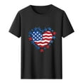 thumbnail image 5 of Cxenplz Mens Tops Summer Casual Cotton Shirts Heart USA Flag 4th of July Patriotic Tshirt Graphic Short Sleeve Tops, 5 of 5