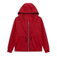 thumbnail image 6 of Horkkom Zip Up Hoodie Women Drawstring Long Sleeve Solid Color Sweatshirt Hooded Casual Crewneck Sweatshirt, S-2XL, 6 of 7