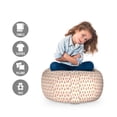 thumbnail image 2 of Dessert Storage Toy Bag Chair, Romantic Pattern Colorful Cupcakes Ornamented with Rose Flowers Print, Stuffed Animal Organizer Washable Bag, Small Size, Champagne and Multicolor, by Ambesonne, 2 of 3