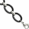 thumbnail image 3 of Stainless Steel Polished With Black Ceramic 2In Ext. 30In Necklace Made In China -Jewelry By Sweet Pea, 3 of 8