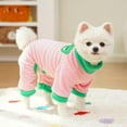 thumbnail image 4 of Winter Dog Pajamas, Super Soft Sherpa Lined Bodysuit with Harness Access, Snug and Warm for Small Breeds Like Chihuahuas on Winter Walks. Pink M, 4 of 5