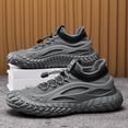 thumbnail image 2 of Breathable Sock Shoes | Lazy Trendy Thick-Soled Sports Shoes, Running Casual Shoes, Slip-On, Upper, Rubber Sole, Solid Color, Low Top, 2 of 5