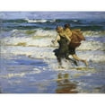 thumbnail image 2 of Potthast, Edward Henry 24x20 Black Modern Framed Museum Art Print Titled - At The Beach, 2 of 4