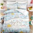 thumbnail image 1 of Sanrio Kuromi Series Funda nórdica Kit de lijado Impresión digital Dibujos animados Anime Linda cama Hogar Juego de tres piezas de dos piezas, 1 of 5