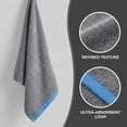 thumbnail image 3 of Unique Bargains Cotton Solid Absorbent Durable Soft Hand Towels Grey 29" x 13", 3 of 8