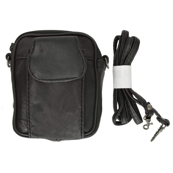 Genuine Leather Mini Organizer with Cellphone Holder With Shoulder Strap 101 (C)