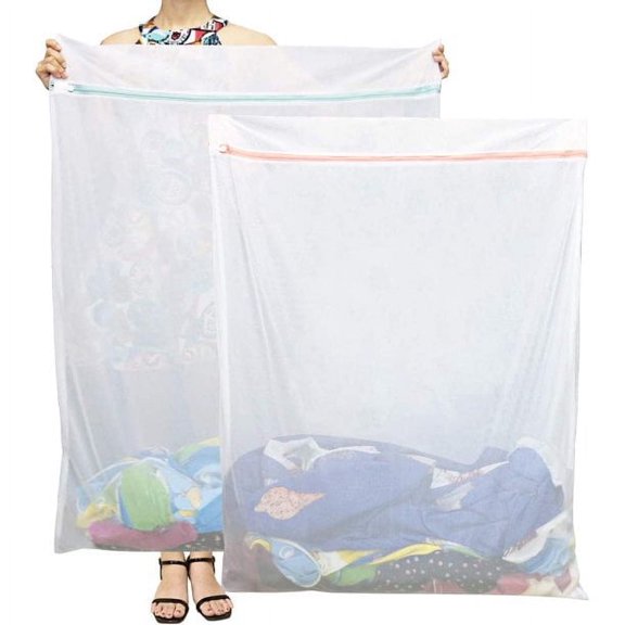 2pcs Jumbo Mesh Laundry Bags – Ideal for Delicates, Bedding & Towels