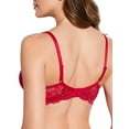 thumbnail image 3 of Deyllo Women's Lace Push Up Padded Plunge Add Cups Underwire Lift Up Bra, Red 36B, 3 of 3